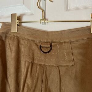 Tan Suede Skirt with D-Ring Detail